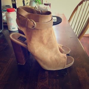 White House black market peep toe booties